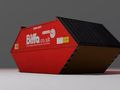 Low Poly Biffa General Waste Container Small Low-poly 3D model