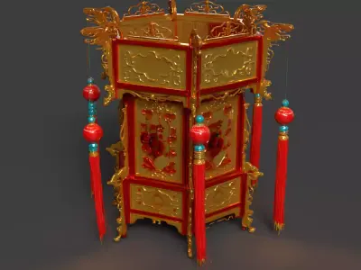 Chinese Palace Lantern figure Low-poly 3D model