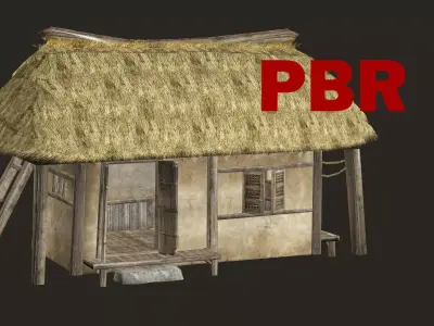 Thatch Hut House 13 For Games and Films 3D Model Low-poly 3D model