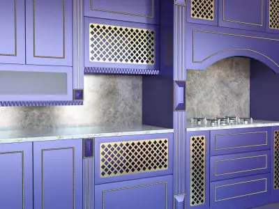 Kitchen with cabinets 3D model