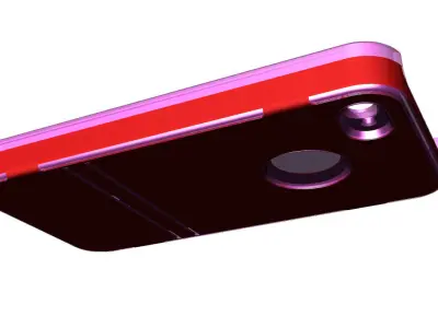 iphone4 and 4s red lighting case mold case Low-poly 3D model