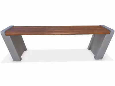 Street Bench 02 Lowpoly PBR Low-poly 3D model