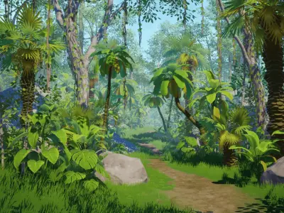 Stylized Environment Series - Jungle Package Low-poly 3D model
