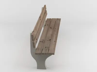 Park bench Low-poly 3D model shop