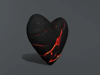 Broken Heart 1 Low-poly 3D model