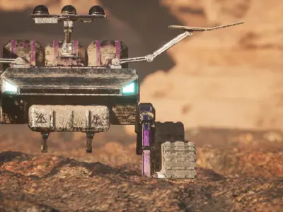 Sci-Fi Space Rover Low-poly 3D model