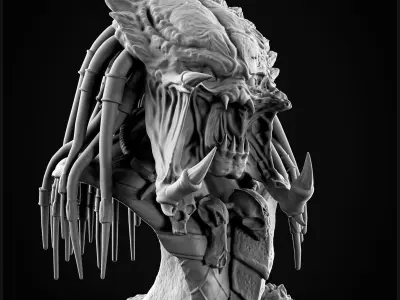 Predator Wolf bust  3D print model