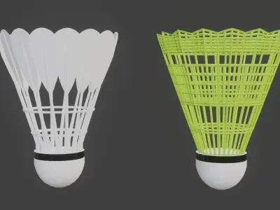Shuttle cock - Pack of 2 - PBR - Game Ready Low-poly 3D model