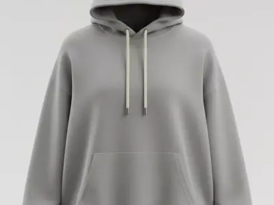 Classic Pullover Hoodie  Minimal Street wear 3D Model low ploy Low-poly 3D model