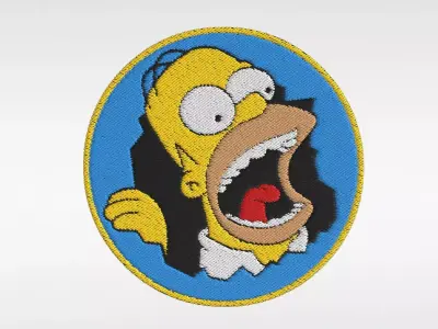 Embroidered Patch Homer Simpson Low-poly 3D model