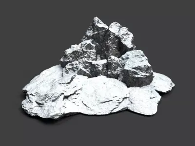Snowy Rock 4-10 Low-poly 3D model