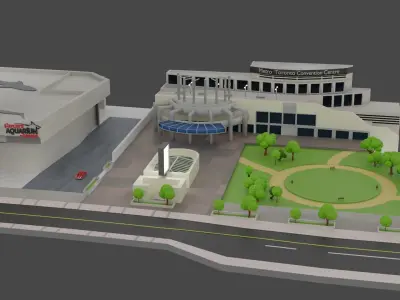  Low Poly downtown Toronto Low-poly 3D model