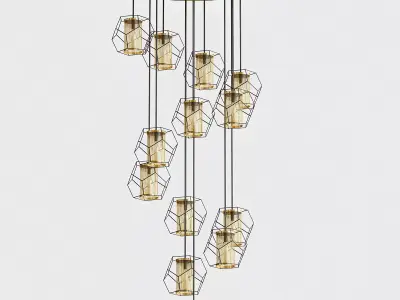 BETTINO chandelier made of metal and glass 3D model