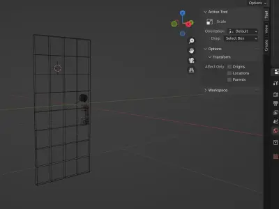 Wooden and Glass door brass finishing  3D model