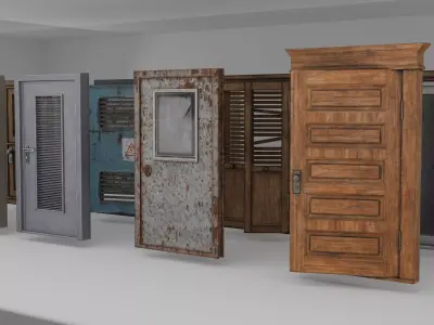 Low-Poly Doors Collection Low-poly 3D model
