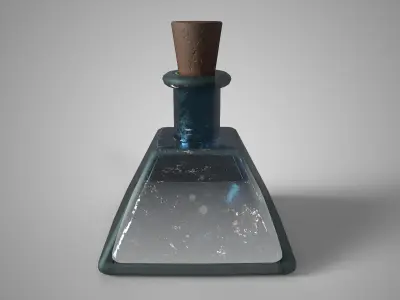 Fantasy Potion Bottle Divine White Elixir Game Ready 3D Model Low-poly 3D model