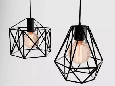 Loft Style Ceiling Light Fixture for E27 Base Bulbs Free 3D model