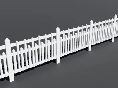 STRAIGHT PICKET FENCE VARIATION FOR DIORAMA SCALE 1-87 and 1-1 3D print model