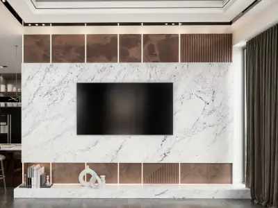 LIVING AND KITCHEN MODERN FILE SKETCHUP 3D model