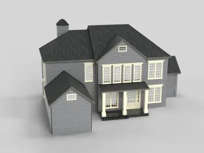 British House Design 20T2  Low-poly 3D model