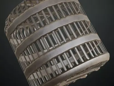 Rusted Metal Slat Grid Plate Texture PBR Seamless Texture