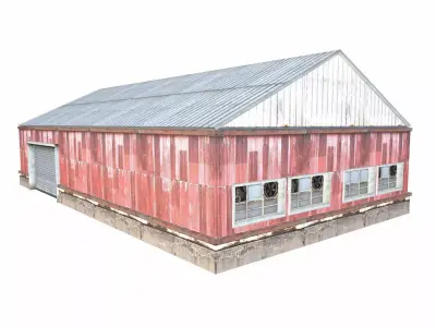 Industrial Warehouse Low-poly 3D model