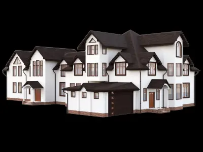 large modern cottage 3D model