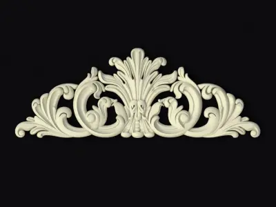 Central decor ornament for furniture 3D model