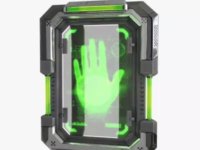Sci-Fi Digital Hand Scanner Low-poly 3D model