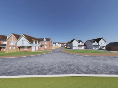 UK country neighborhood 3D model