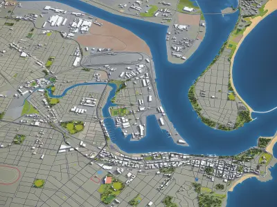 Newcastle Low-poly 3D model