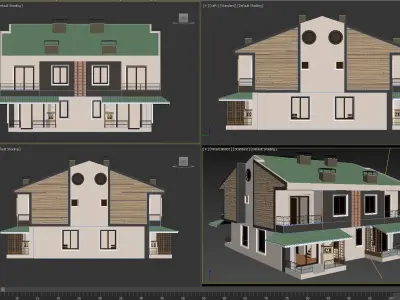 Villa Model two story house with roof 3D model