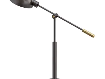 BIBLIO desk lamp with metal base and brass accents 3D model