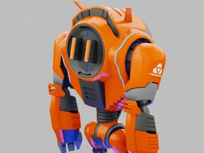 Planet expedition robot rigged - animated 3D model