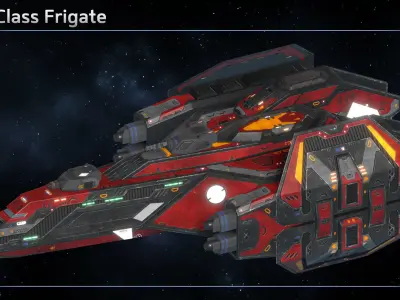 Spaceship Frigate Collection III 3D Model Pack