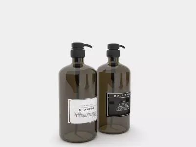 Amber soap dispenser bottle 3D model