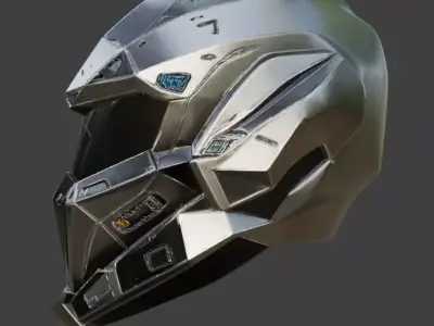 Futuristic Helmet 3D model