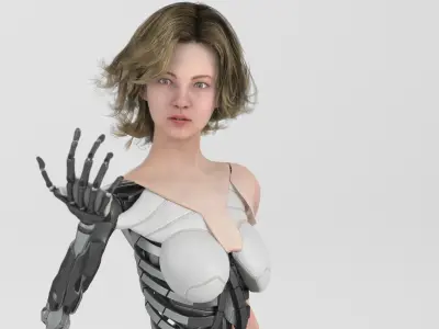 The cyborg girl  Bella Lowpoly Game ready Low-poly 3D model