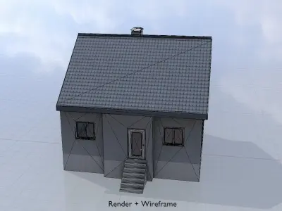 Modern single-family house version 5 R Low-poly 3D model