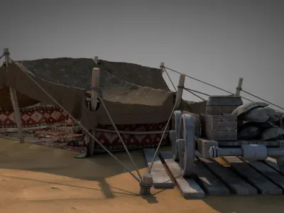 Bedouin Desert Tent v6 3D model