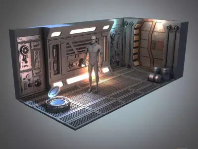 Star War Inspired Smugglers Hallway Modular Kit for 375 Figures 3D print model