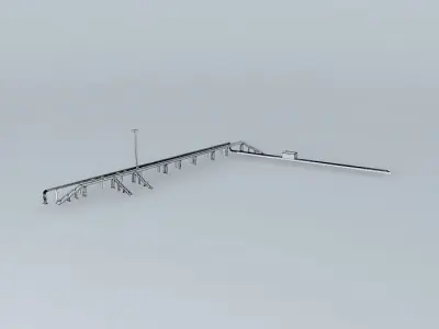 Riga Latvia station Zemitani pedestrian bridge and pipeline Free 3D model