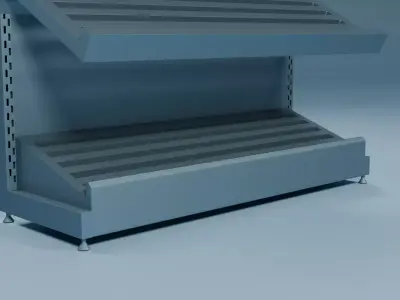 Supermarket Produce Display Stand with Inclined Trays Low-poly 3D model