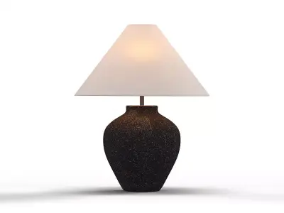Corfu Black Table Lamp Taper Shade 3D model