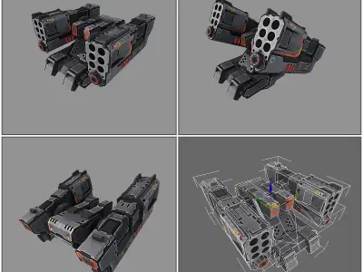 SF Spaceships Weapons Low-poly 3D model