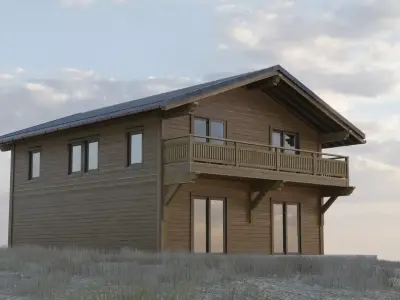 Wooden House Chalet 3D model