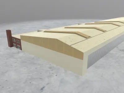 EDDH Hangar L Low-poly 3D model