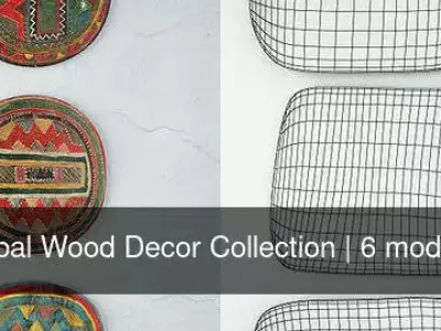 Tribal Wood Decor Collection 3D Model Pack
