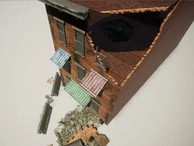Broken House Low-poly 3D model