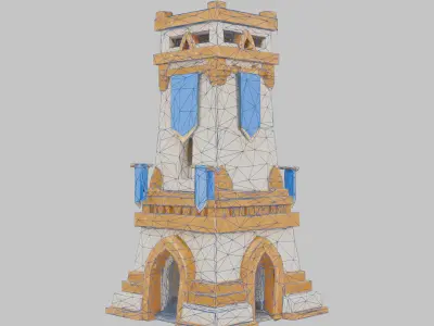 Tower Sentinel Low-poly 3D model